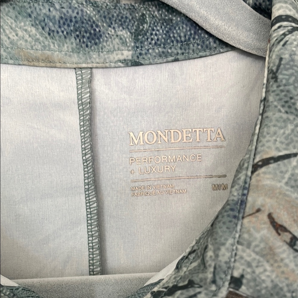 Mondetta Performance Luxury 1/4 Zip Sleveless Floral Green Zip Pockets Size M - Picture 3 of 12